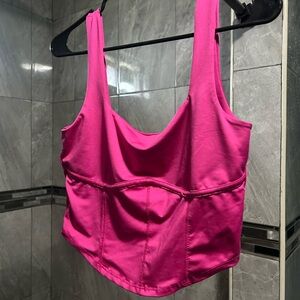 Pink Cropped Tank Top
